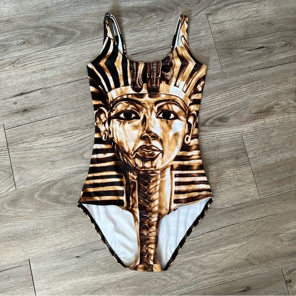 Blackmilk Gold Pharaoh Women's One Piece Swimsuit - Picture 2 of 7